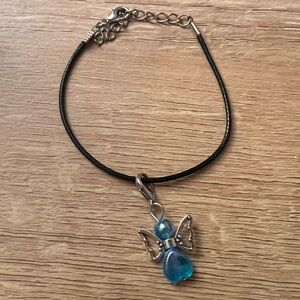 Elegant Blue Angel Pendant Bracelet